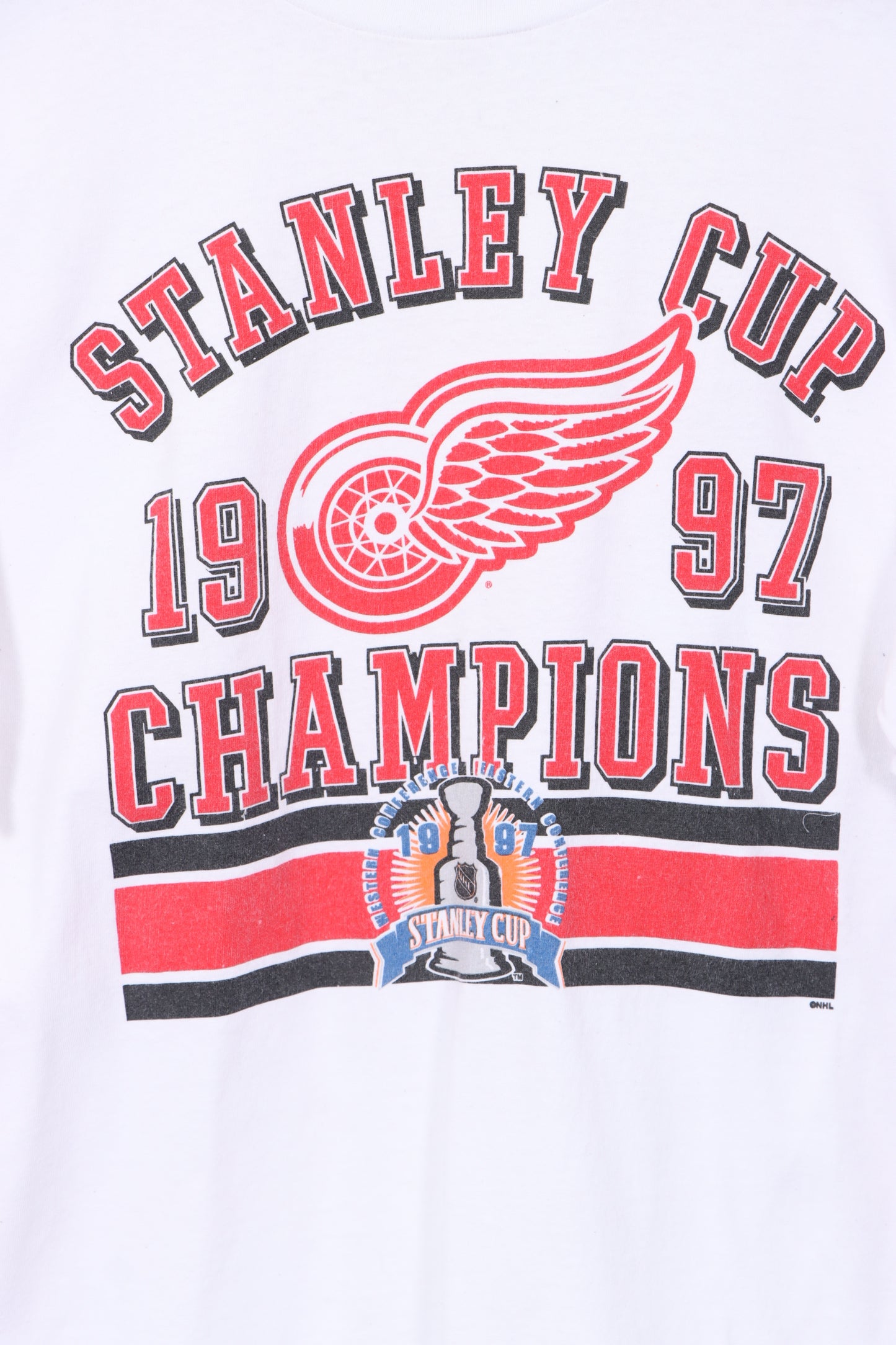 1997 Red Wings Stanley Cup Champions White T-Shirt (L)