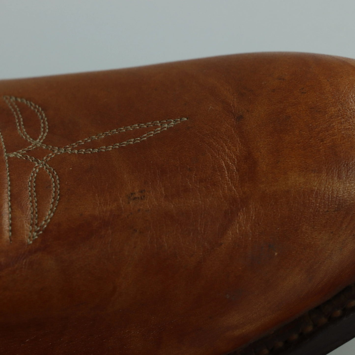 TONY LAMA Embroidered USA Made Tan Leather Western Cowboy Boots (17 B) - Vintage Sole Melbourne
