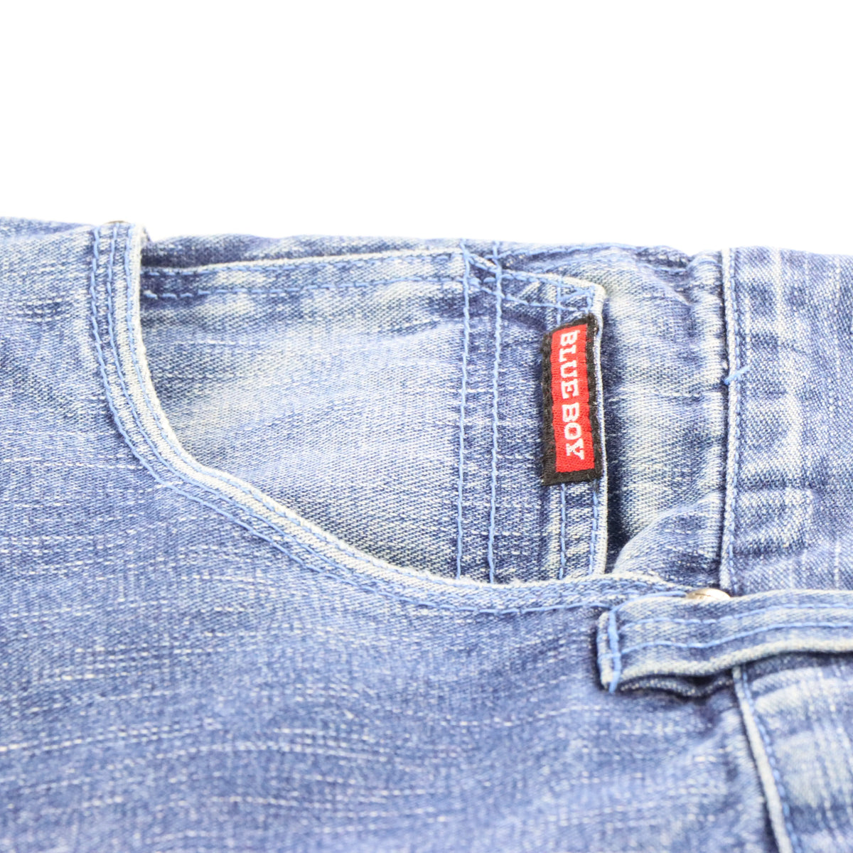 Vintage BLUE BAY Y2K Embroidered Dice Pocket Jorts Carpenter Denim Shorts (30)