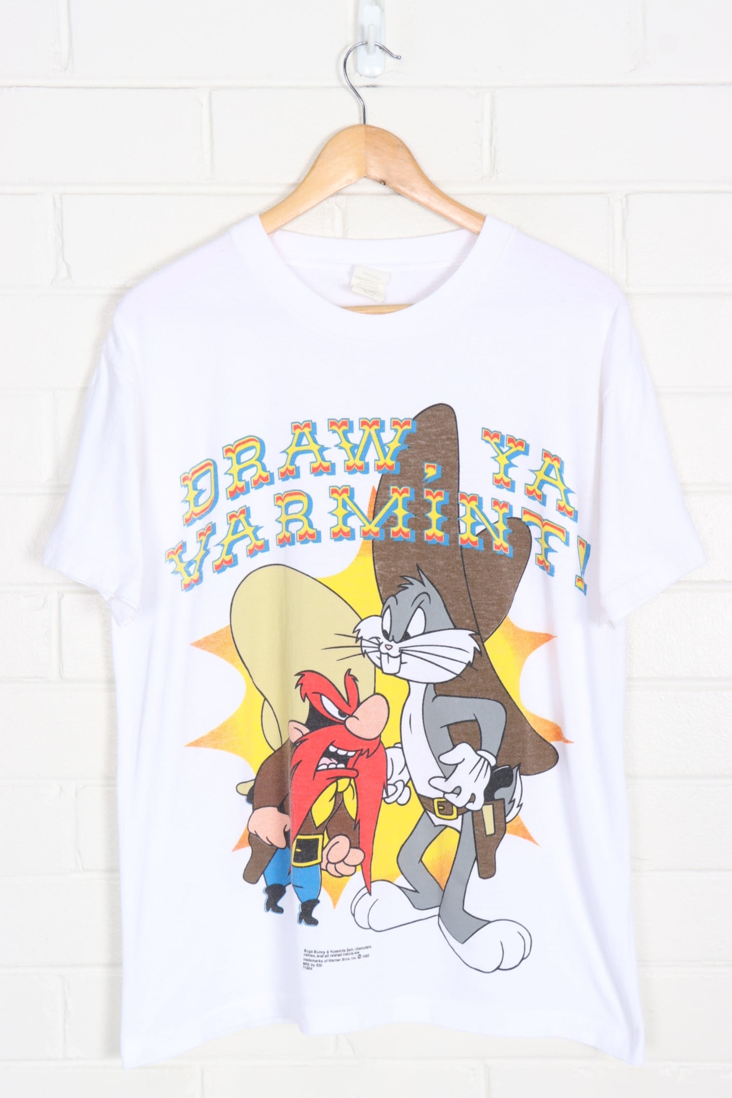 LOONEY TUNES Vintage 1992 'Draw, Ya Varmint' Bugs Bunny USA Made Tee (S-M)