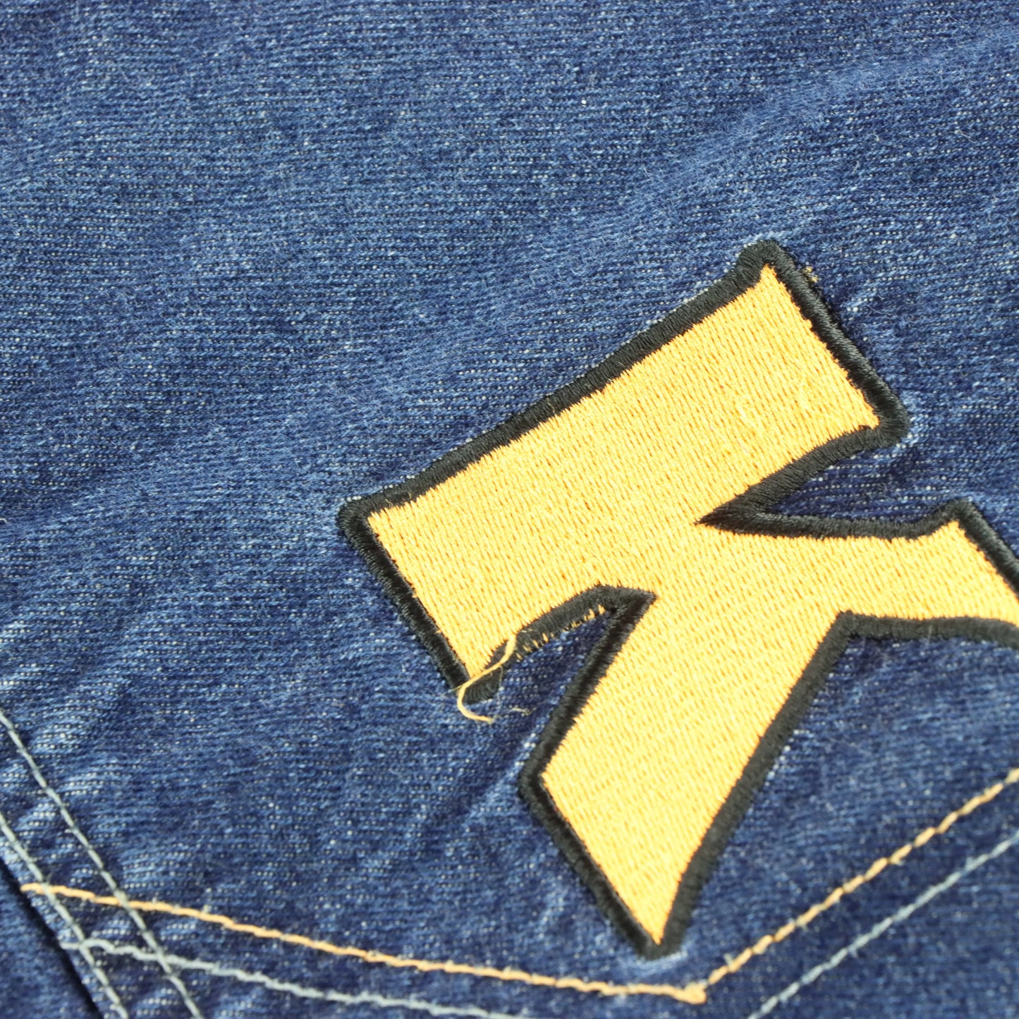 KIKWEAR Y2K Embroidered Cargo Wide Leg Denim Jeans (34) - Vintage Sole Melbourne