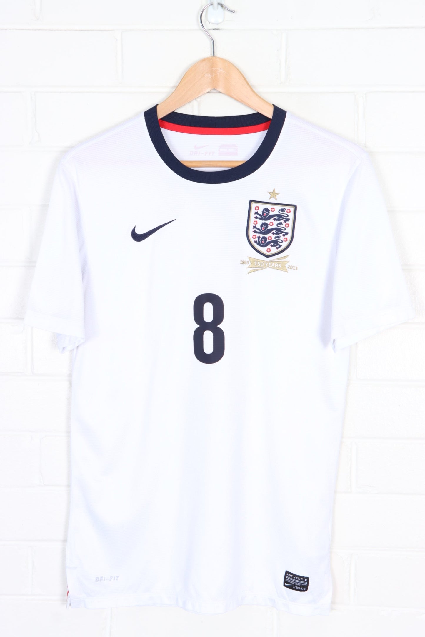 England #8 Wilshere 2013/2014 '150 Years' NIKE Home Soccer Jersey (S)