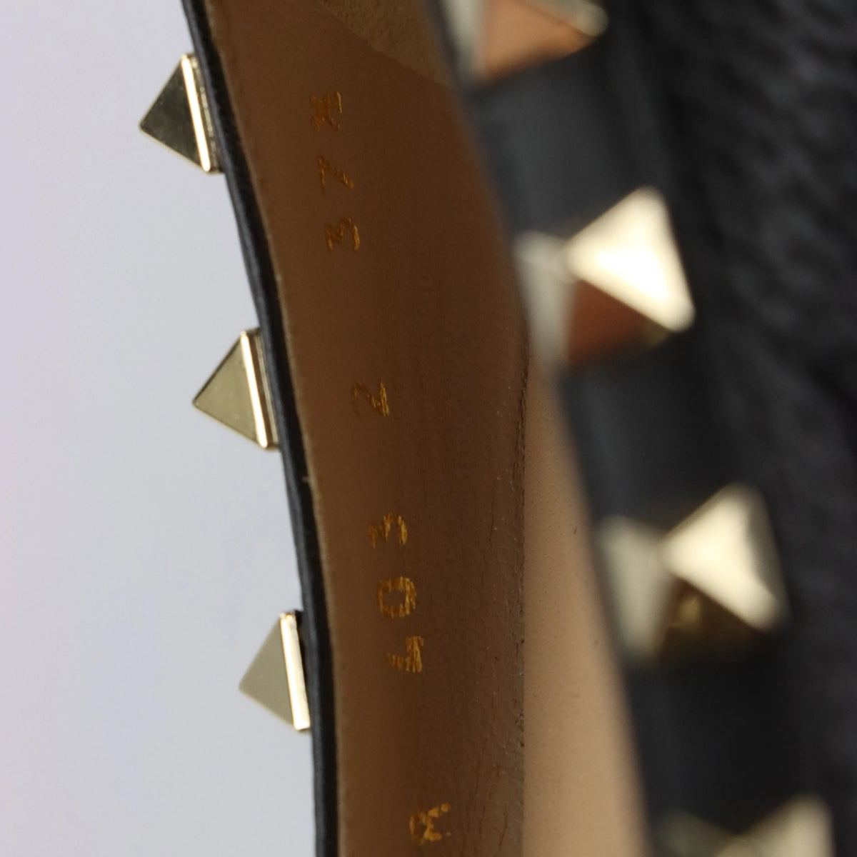 Vintage VALENTINO GARVANI Studded Black & Gold Pointed Toe Leather Flats (37.5)