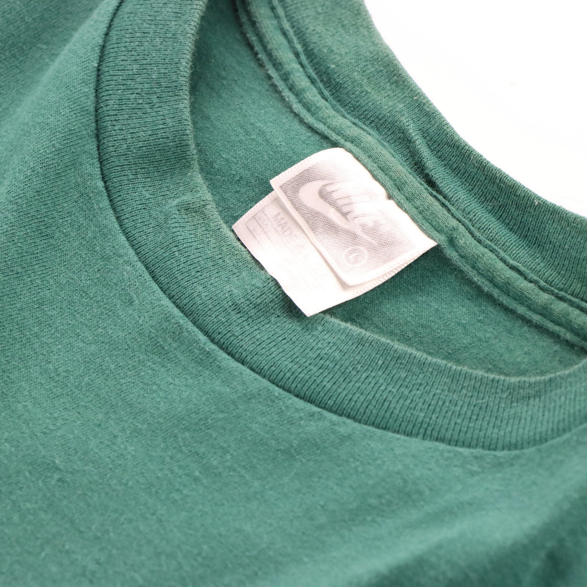 Vintage NIKE AIR 90's Spell Out Swoosh Logo USA Made Forest Green T-Shirt (L)