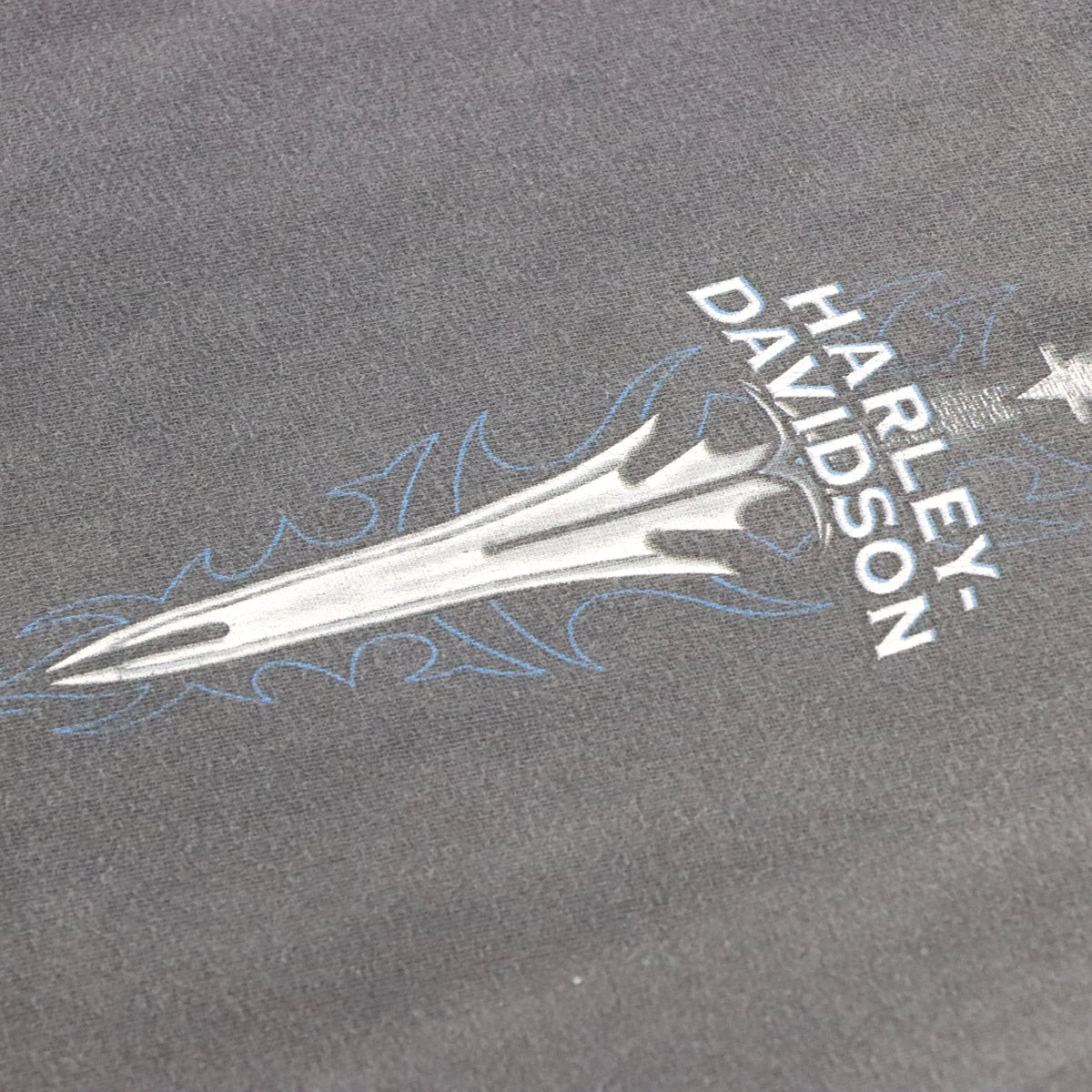 Vintage HARLEY DAVIDSON Y2K 'Low Country' Grey Faded USA Made Motorcycle T-Shirt (L)
