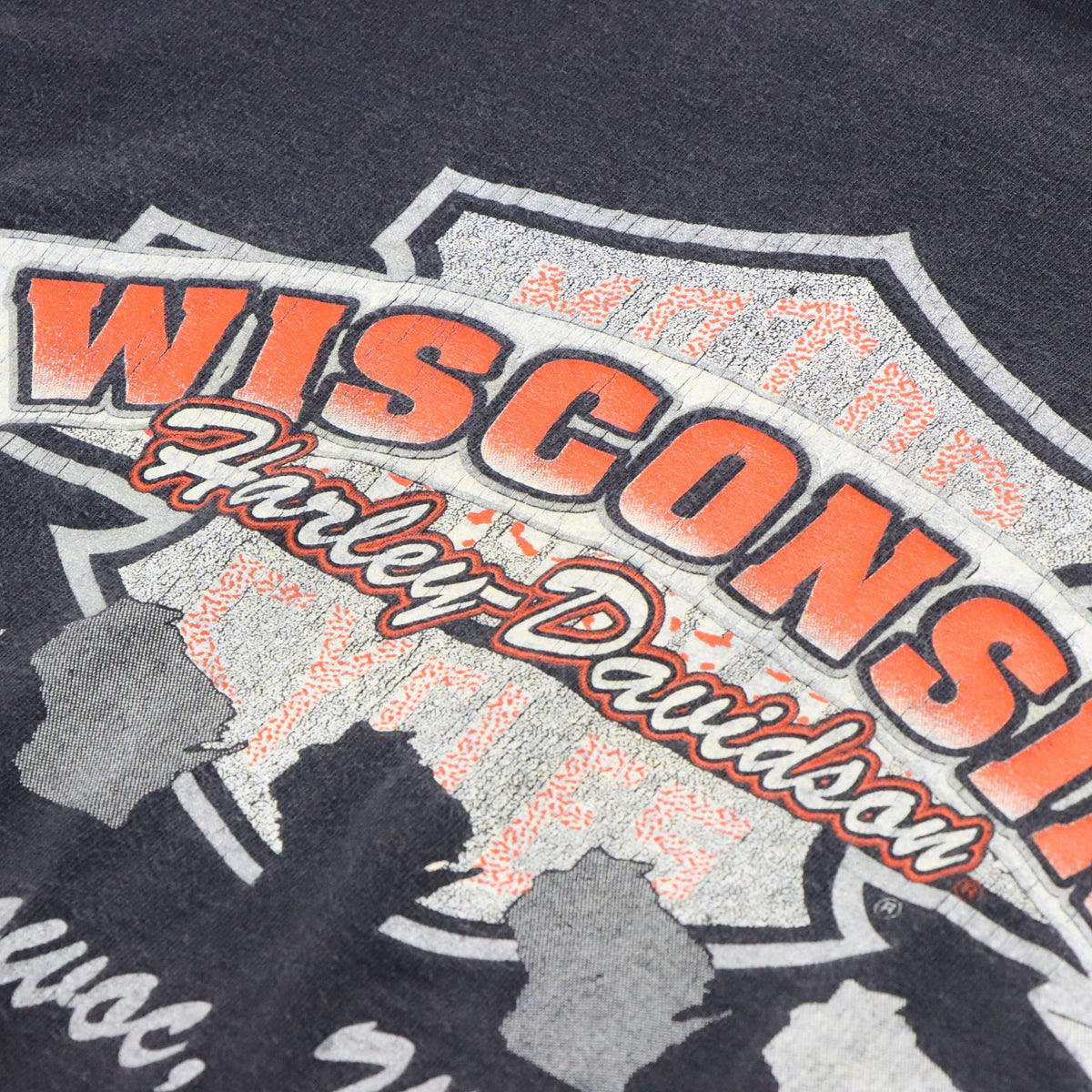 Vintage 1994 HARLEY DAVIDSON Single Stitch Boxy Black Motorcycle T-Shirt (S-M)
