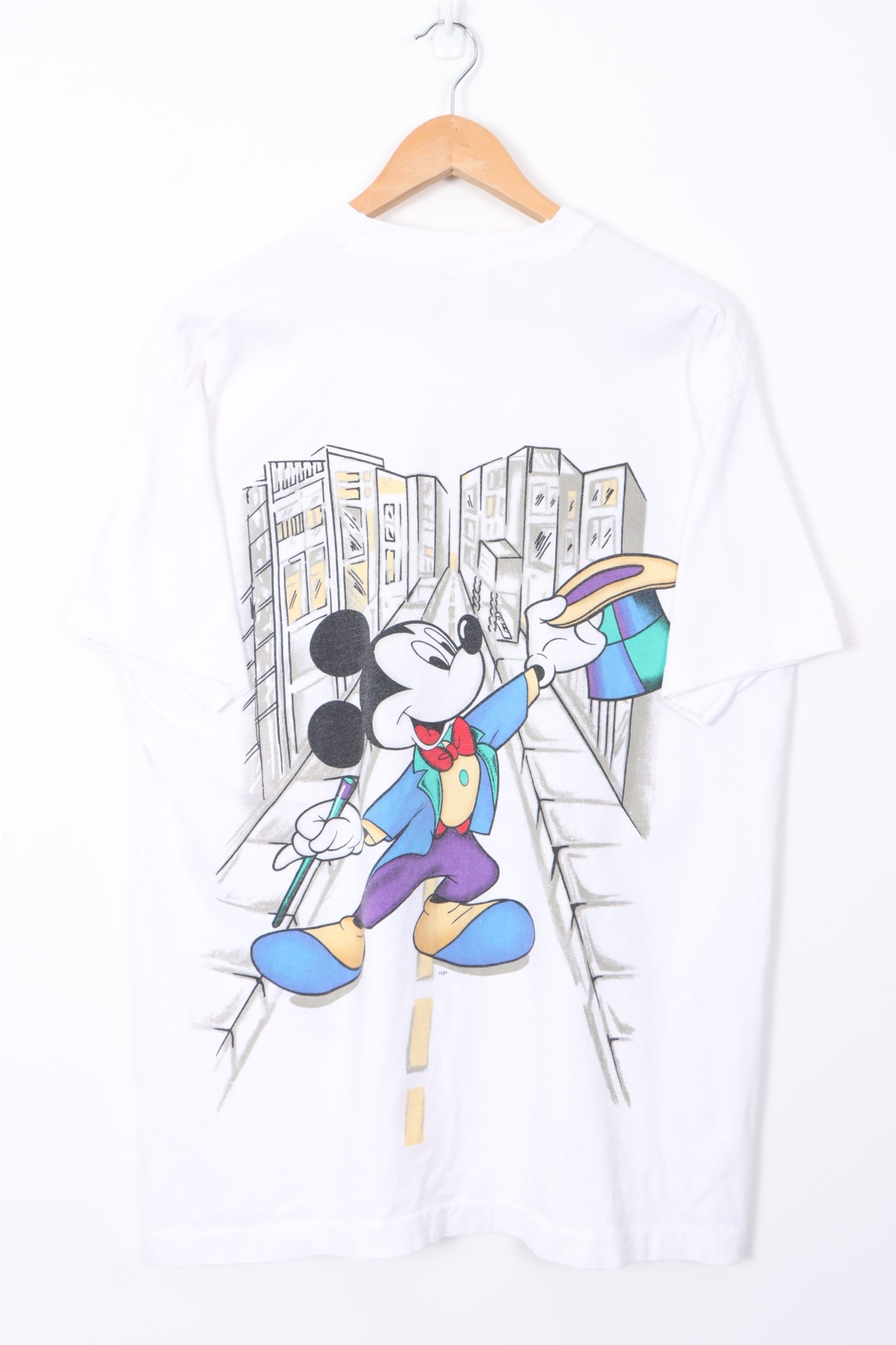DISNEY Mickey Mouse Magician 90s Double Sided T-Shirt USA Made (L-XL)