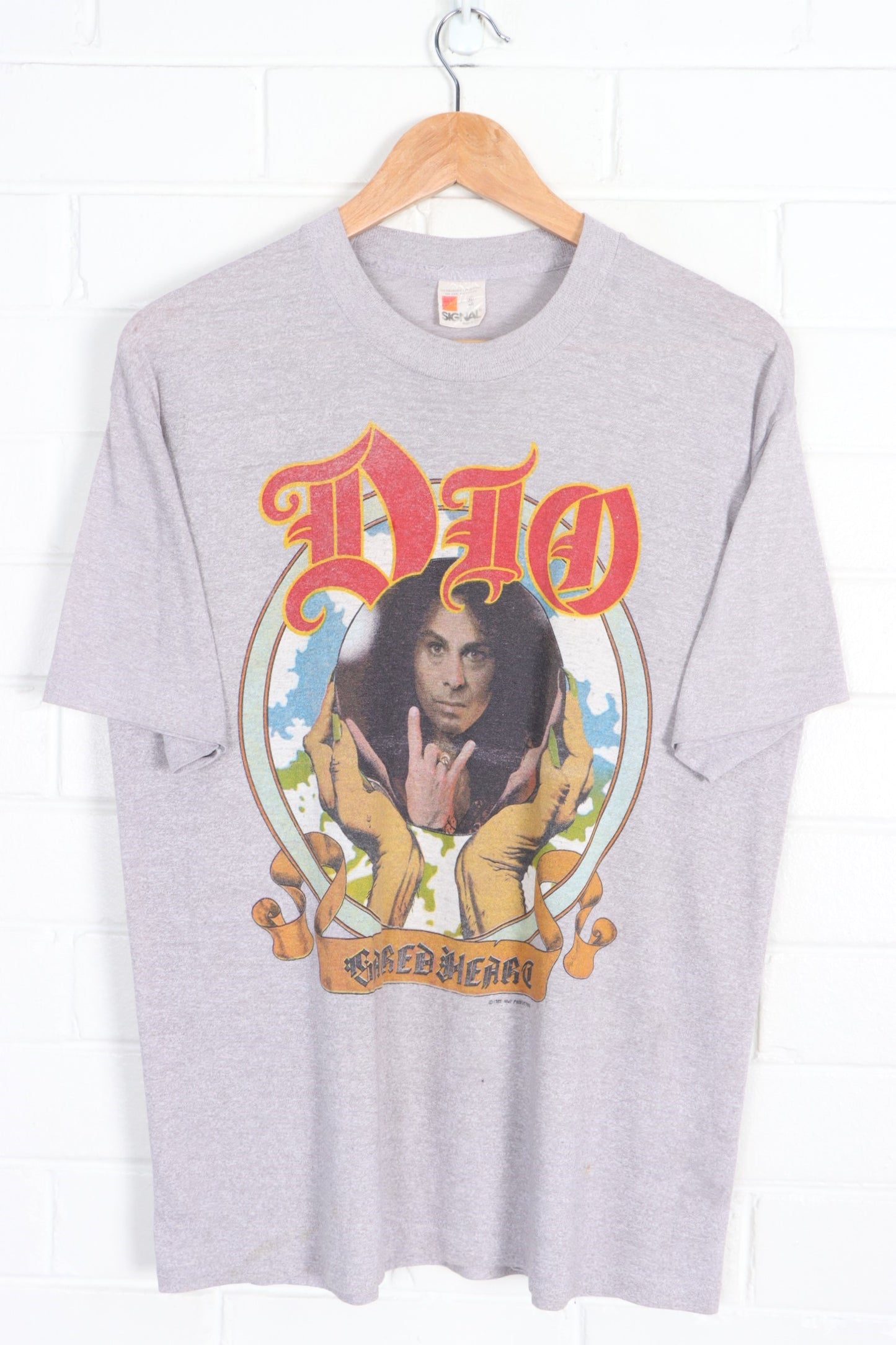 Vintage DIO 1985 Sacred Heart Front Back Single Stitch T-Shirt USA Made (L)