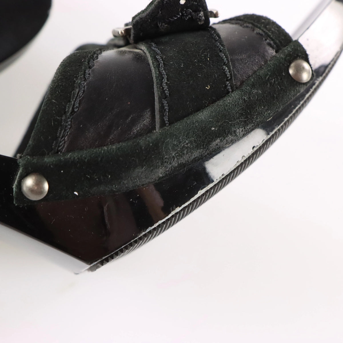 Vintage DIOR Suede Strap Logo Buckle Italian Made Mules (38.5)