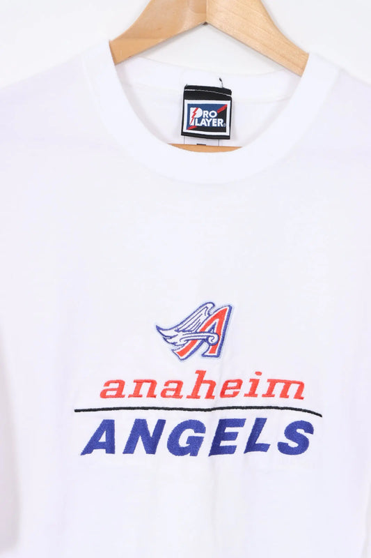 Anaheim Angels MLB Baseball Embroidered White T-Shirt (XL) Vintage Sole Melbourne