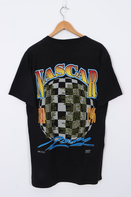 1996 'Where America Races" NASCAR Tour Graphic Black Tee (L)