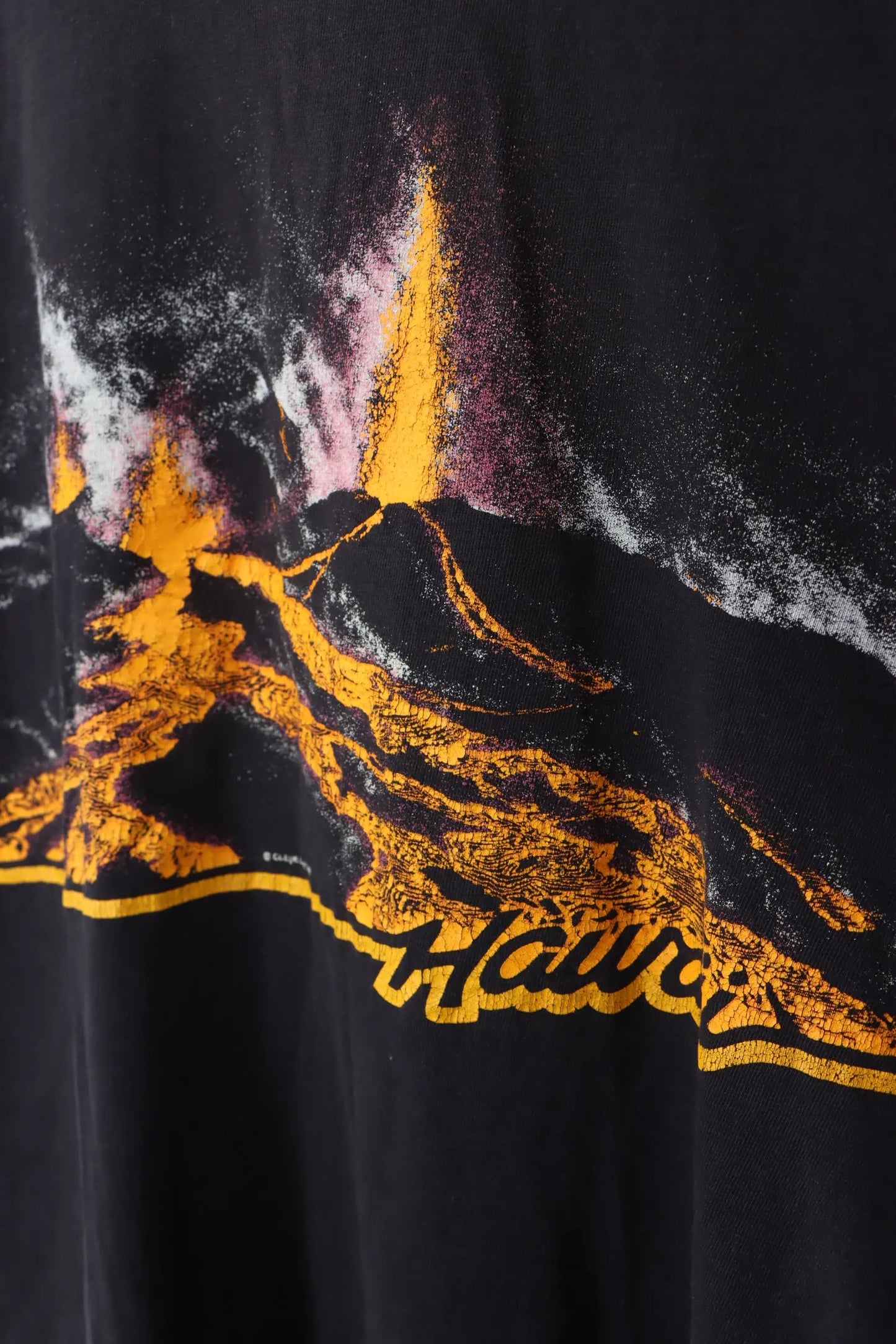 1987 Hawaii Volcano Wrap Around Graphic Single Stitch Black Tee (XXL) Vintage Sole Melbourne