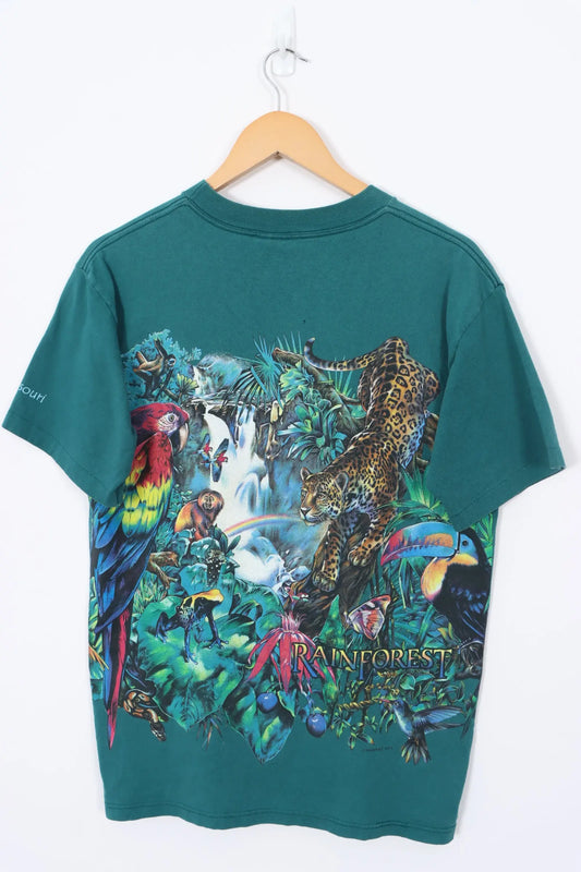 HABITAT Tropical Rainforest Animals USA Made T-Shirt (M) Vintage Sole Melbourne
