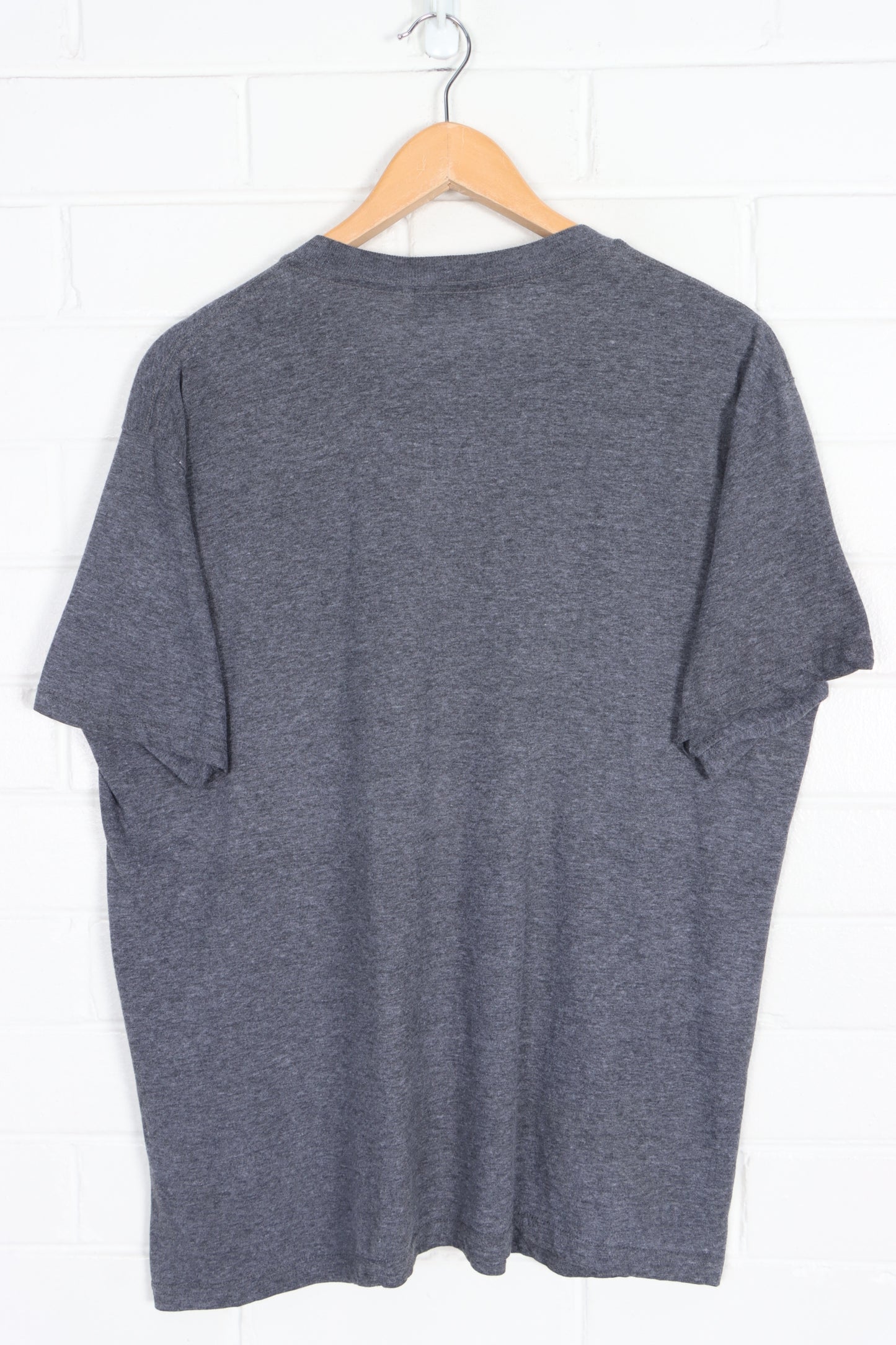NIKE Dynamic Stripe Swoosh Logo Dark Grey T-Shirt (XL)