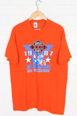 Vintage 1987 NFL Denver Broncos Super Bowl XXII Champions T-Shirt USA Made (L)