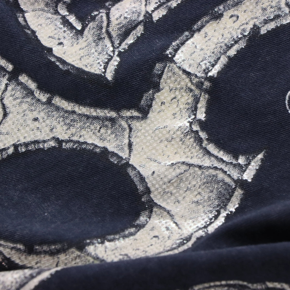 Vintage AFFLICTION Y2K Skull Wing Shimmer Print Grunge USA Made Distressed T-Shirt (XL)