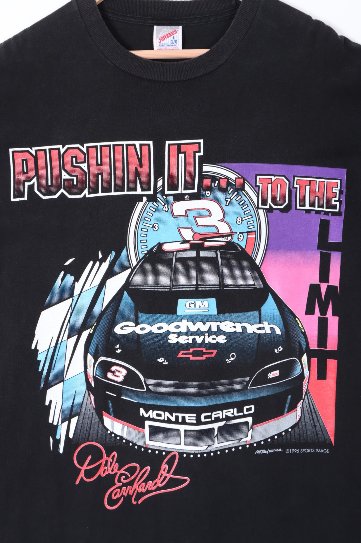 NASCAR 1996 Dale Earnhardt "Pushin It" Front Back T-Shirt (L)