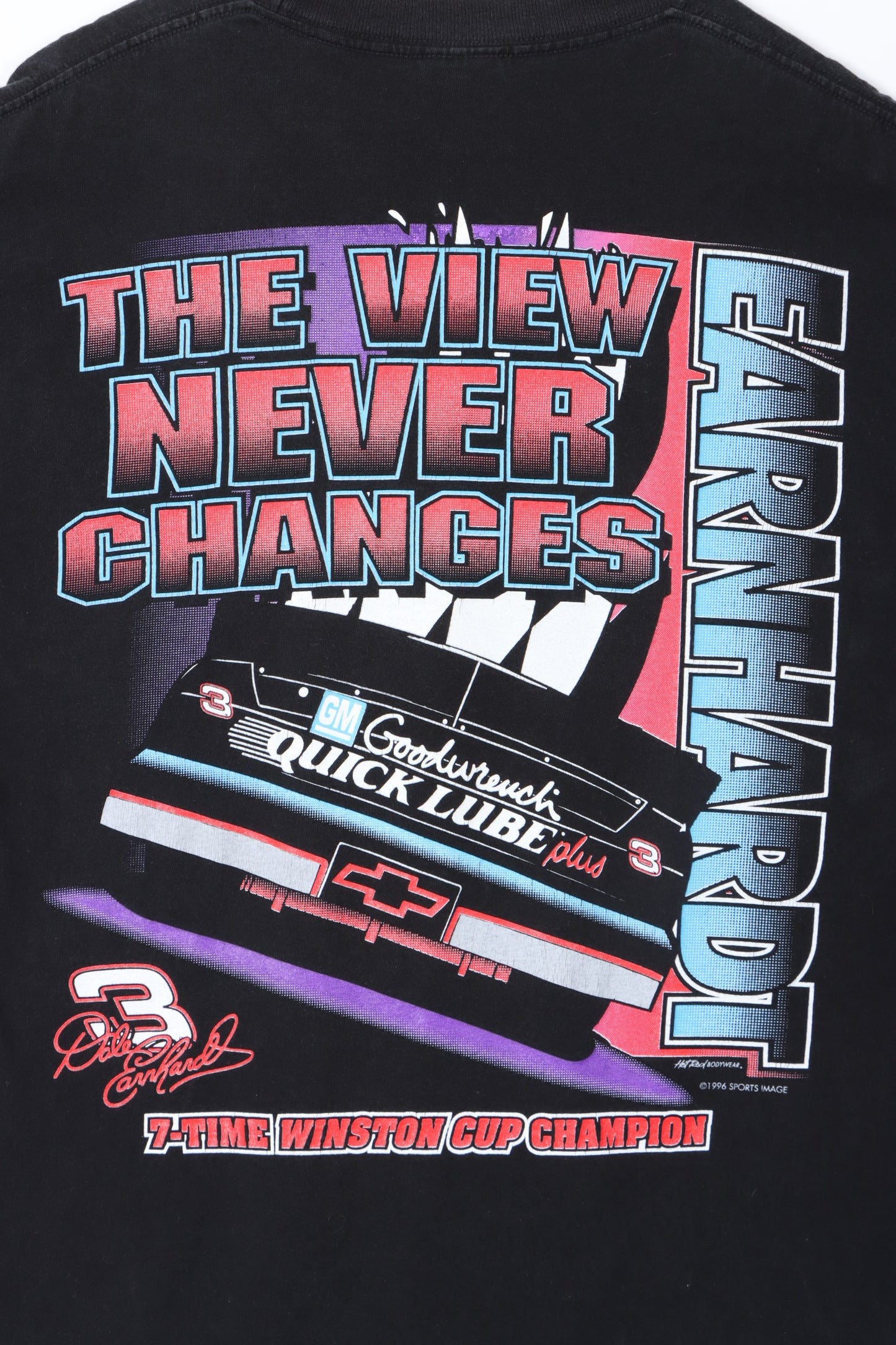 NASCAR 1996 Dale Earnhardt "Pushin It" Front Back T-Shirt (L)