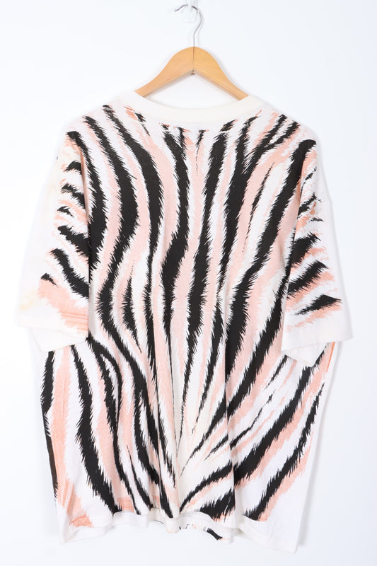 Vintage Tiger Stripes All Over Single Stitch T-Shirt (2XL)