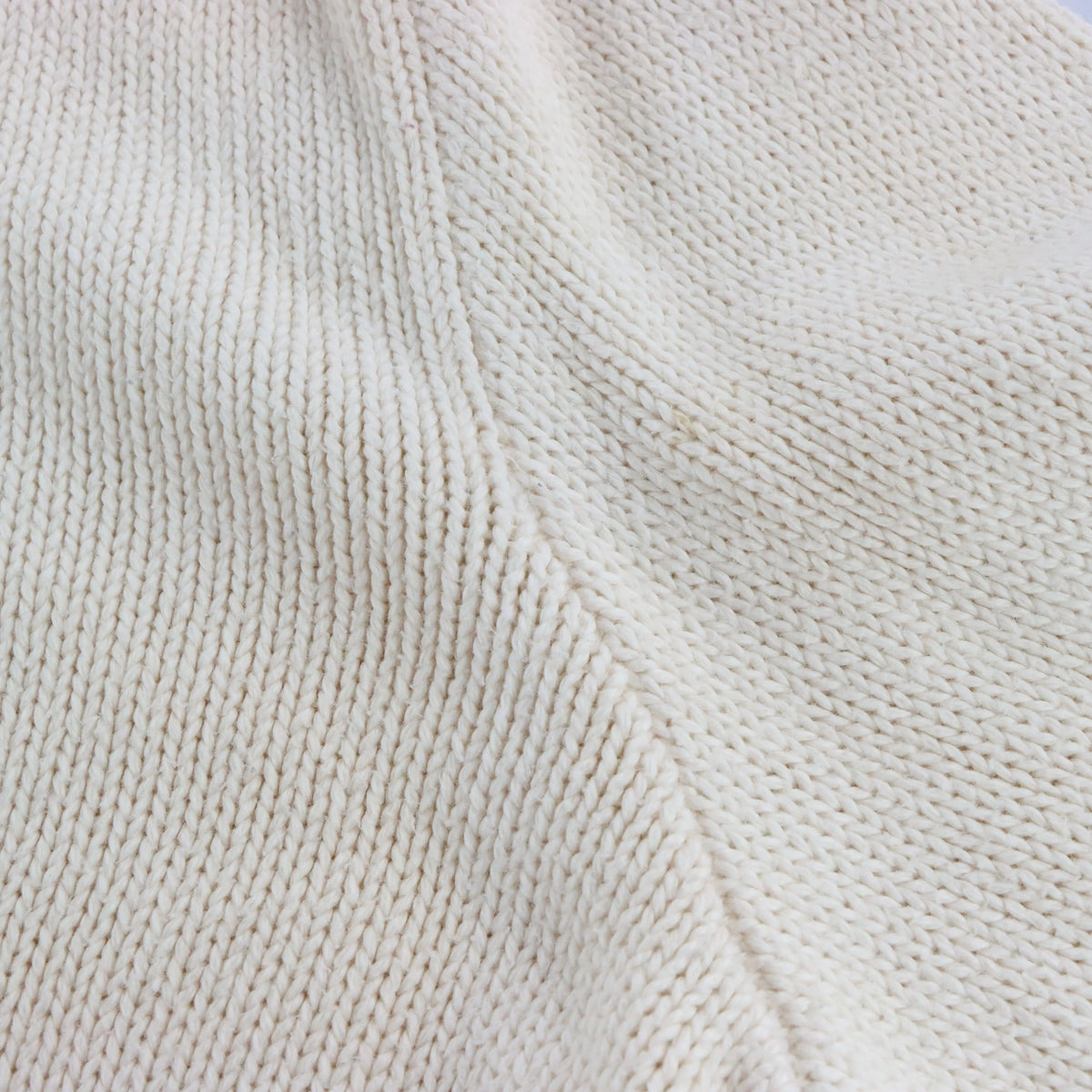 Vintage RALPH LAUREN POLO Embroidered Pony Logo Cream Knit Sweater (L)