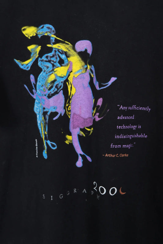 ARTHUR C CLARK Science Siggraph Black Art Tee (L) Vintage Sole Melbourne