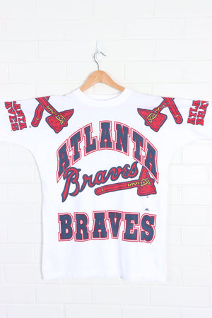 MLB 90s Atlanta Braves Big Logo APEX ONE T-Shirt USA Made (L)