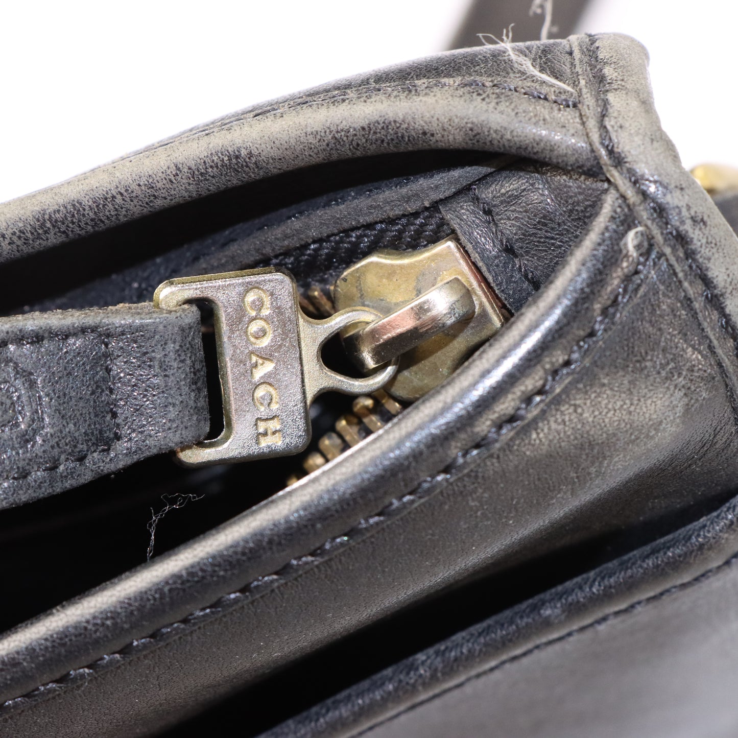 REPLICA Coach Korea Made Black Leather Satchel Bag