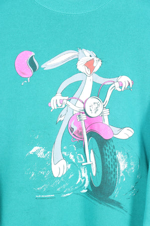 1993 Vintage Bugs Bunny Looney Tunes Teal Sweatshirt (L)