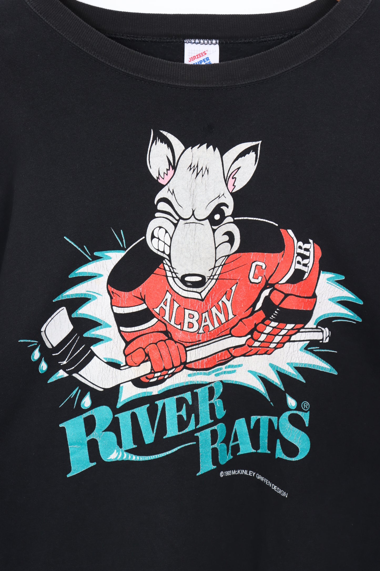 1993 Vintage NHL Albany River Rats Front & Back Hockey Sweatshirt (XXL)
