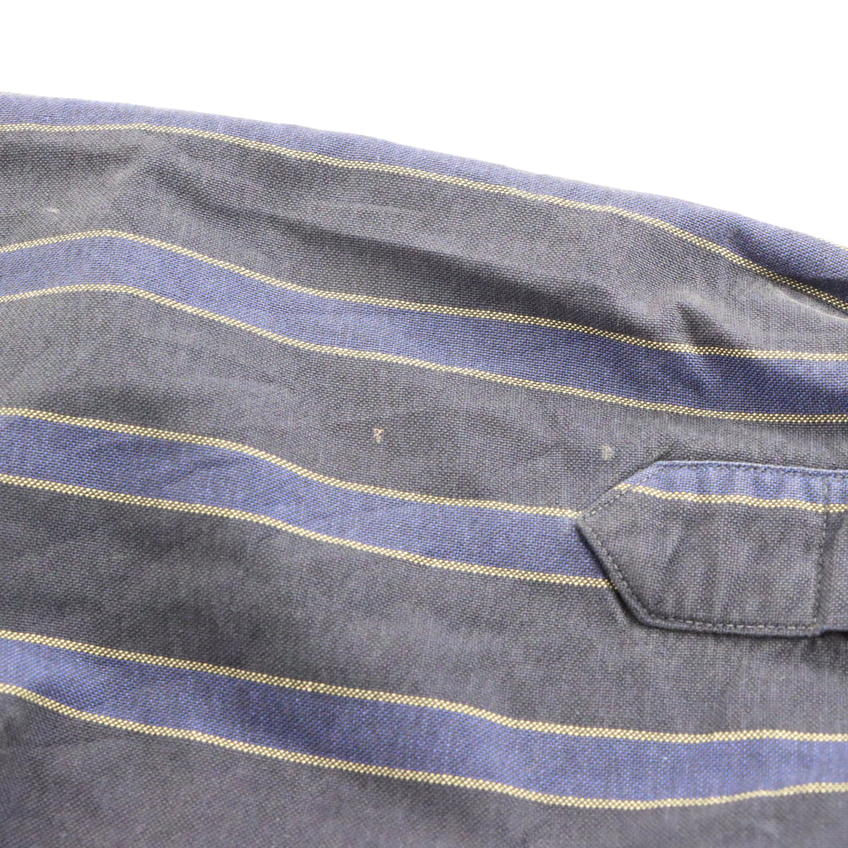 Vintage POLO RALPH LAUREN Blue Embroidered Pony Logo Button Down Striped Shirt Canada Made (L)