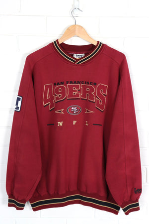 LEE Football San Francisco 49ers V-Neck Ringer Sweatshirt (XXL)