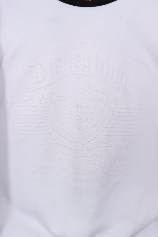 DISNEYLAND Embossed Navy & White USA Made Ringer Sweatshirt (L)