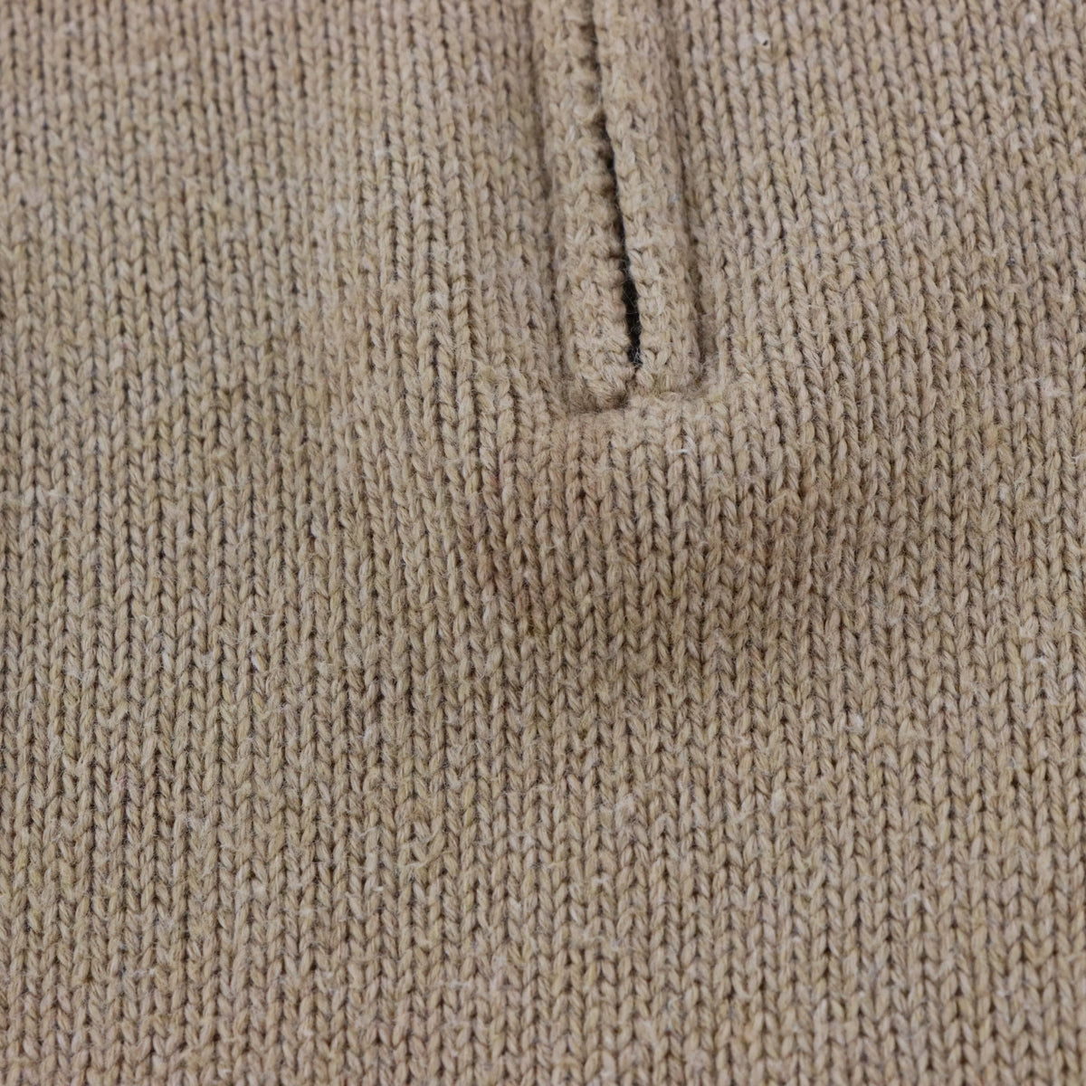 RALPH LAUREN POLO Brown Embroidered Pony Logo 1/4 Zip Tan Knit Sweater (L)