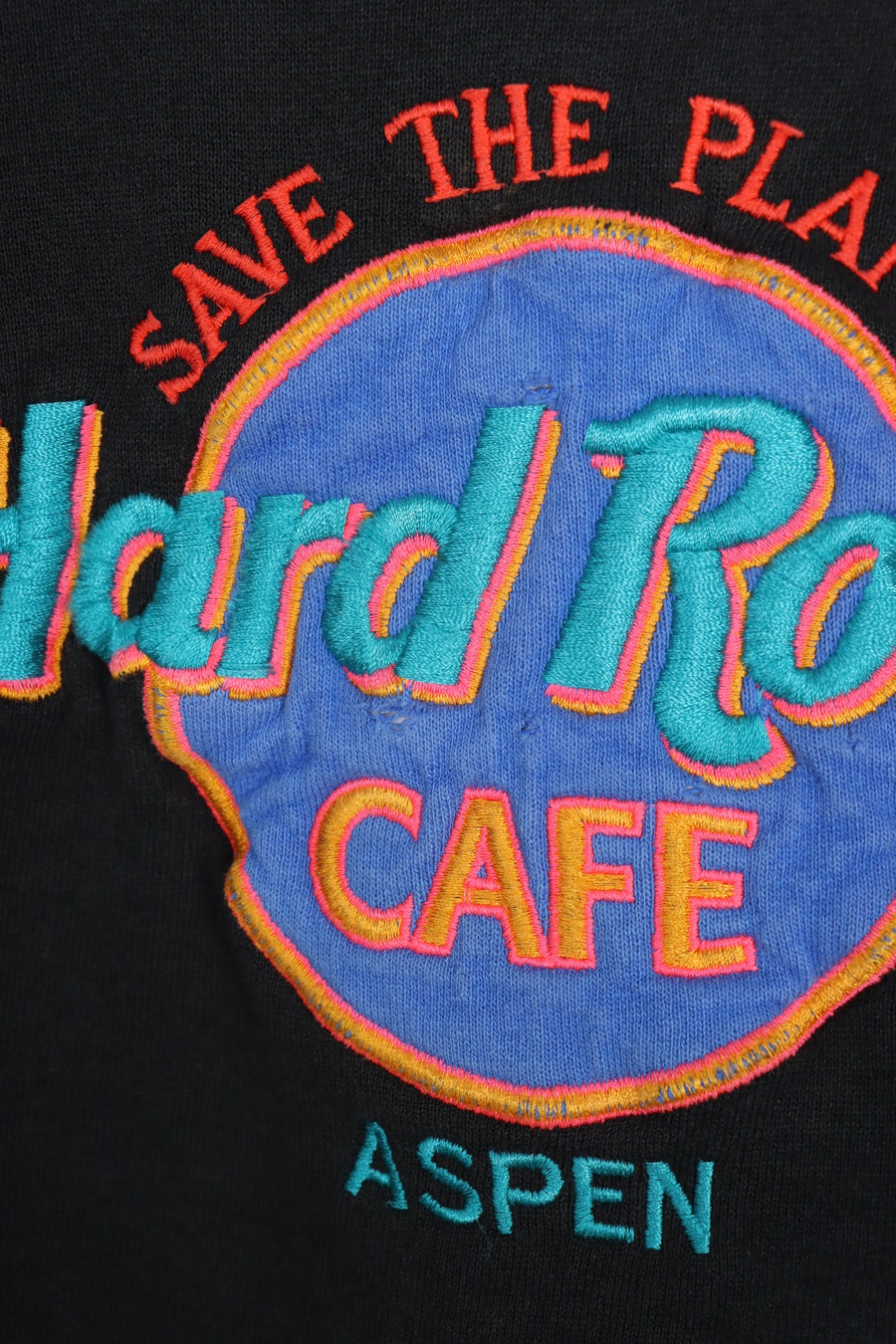HARD ROCK CAFE Aspen 'Save the Planet' Embroidered Sweatshirt USA Made (M)