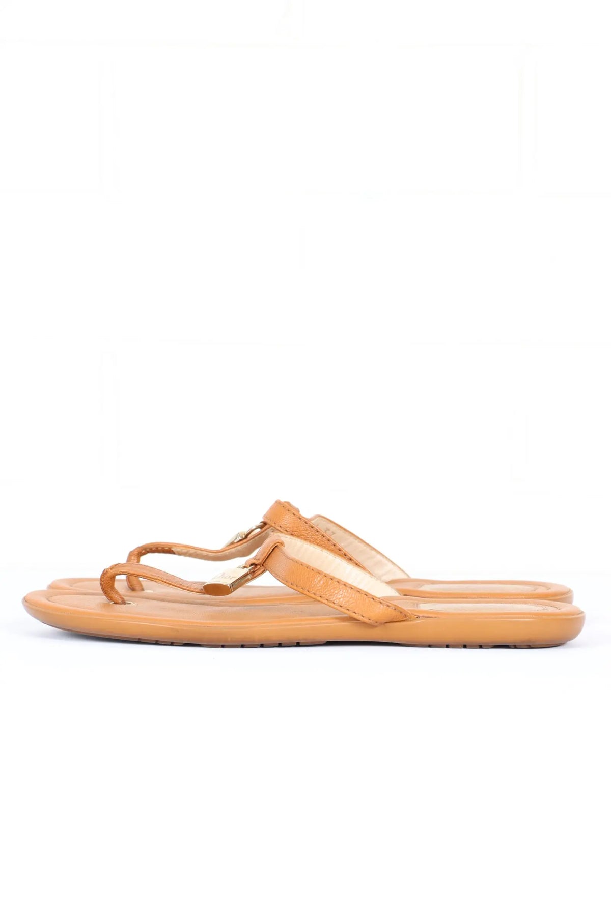 CHRISTIAN DIOR Lock Charm Leather Thongs Sandals (37) Vintage Sole Melbourne