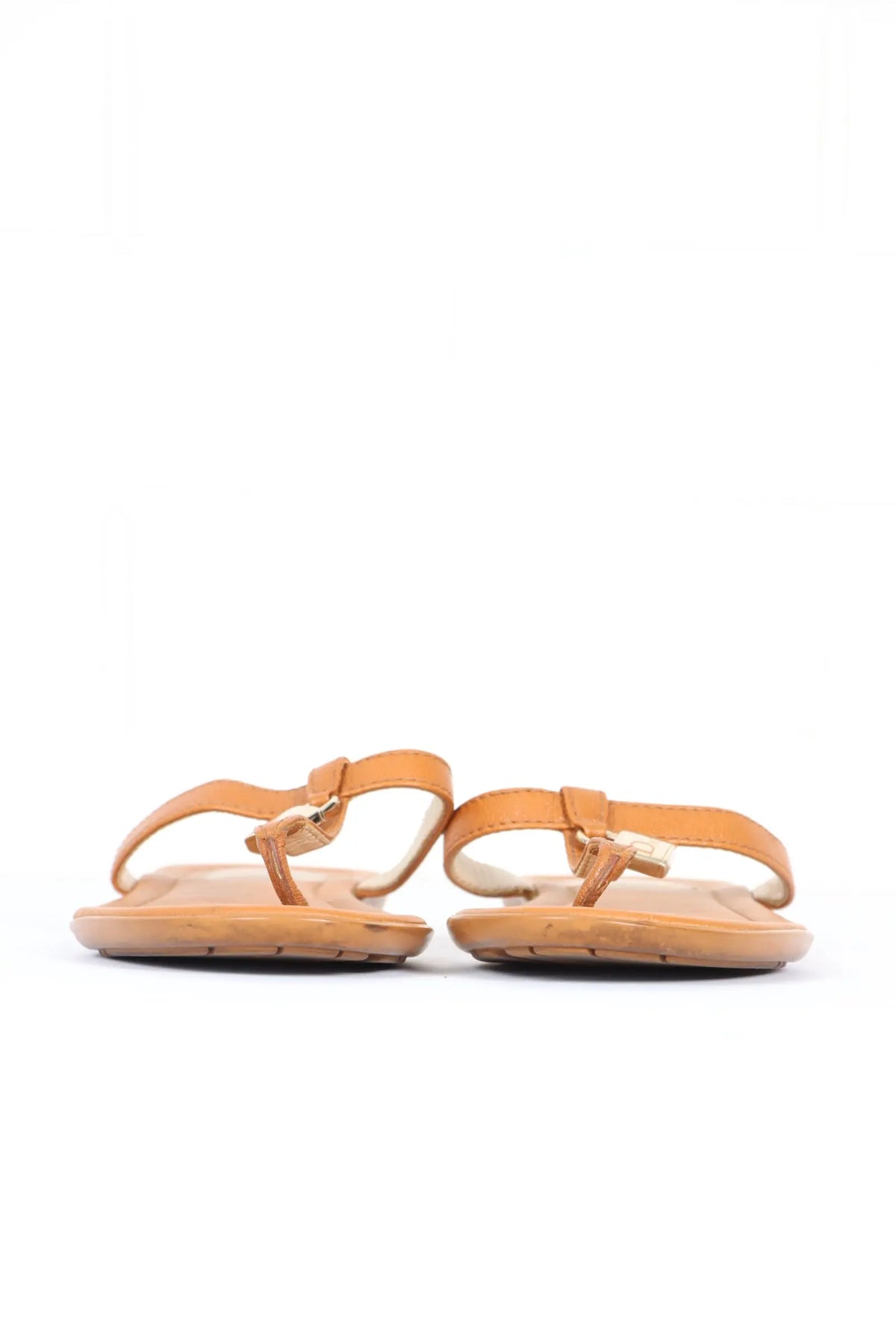 CHRISTIAN DIOR Lock Charm Leather Thongs Sandals (37) Vintage Sole Melbourne