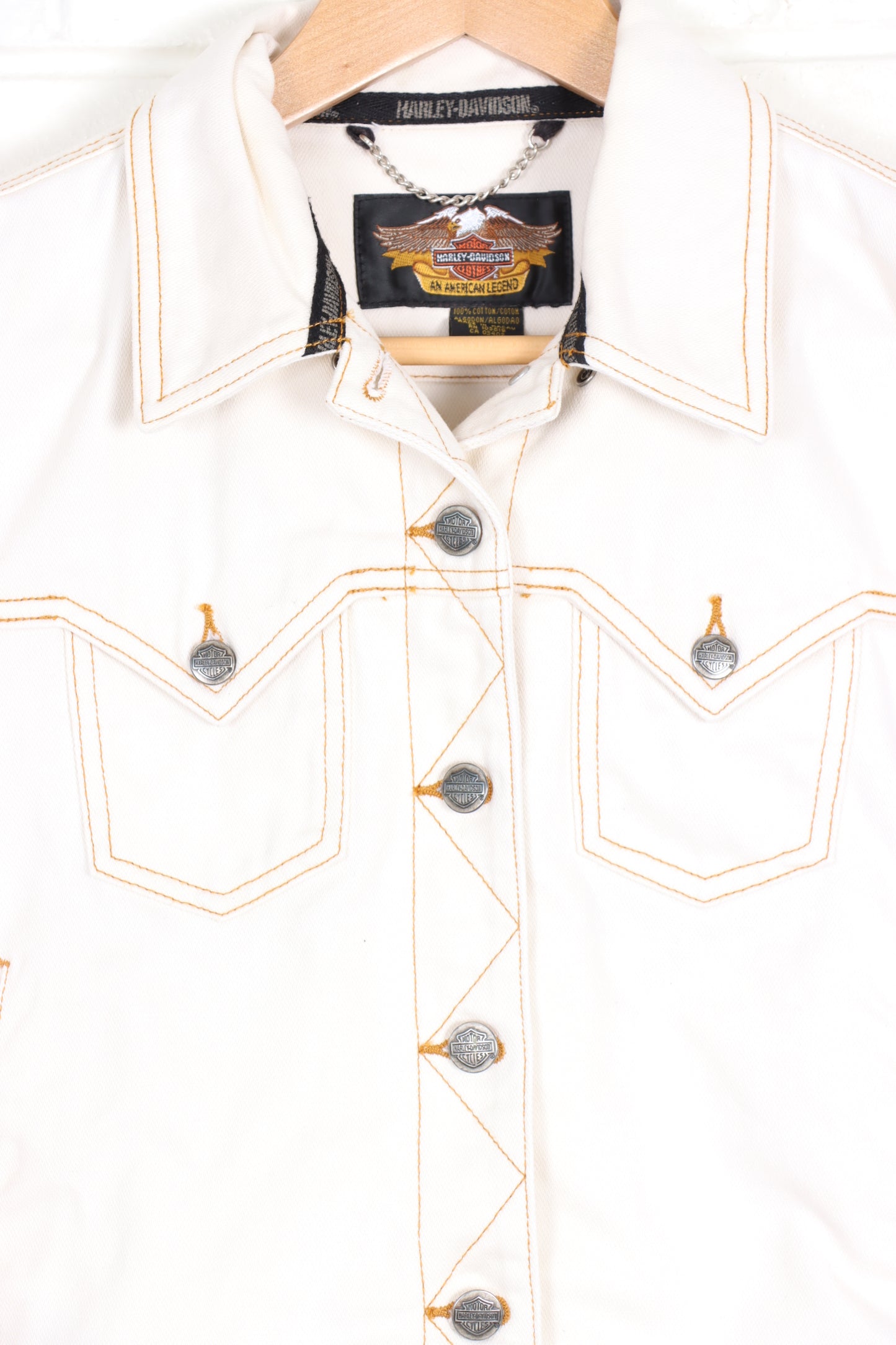 HARLEY DAVIDSON Button Up Embroidered Badge Jacket (Women's M) - Vintage Sole Melbourne