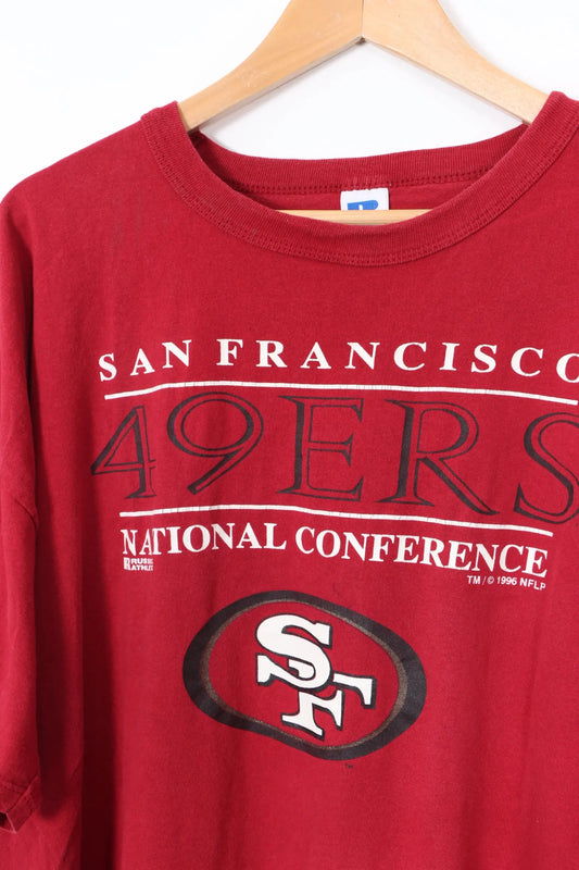 RUSSEL ATHLETIC 1996 San Francisco 49ers USA Made T-Shirt (XXL) Vintage Sole Melbourne