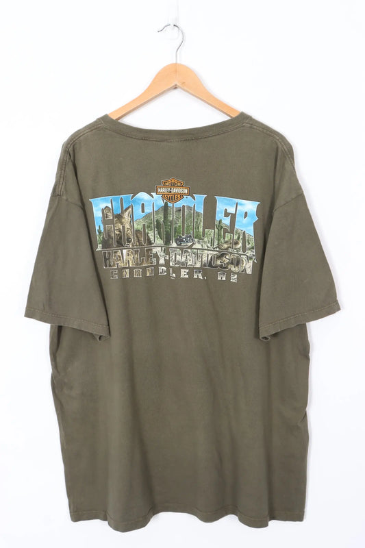 HARLEY DAVIDSON Chandler AZ USA Made Green T-Shirt (XL) Vintage Sole Melbourne