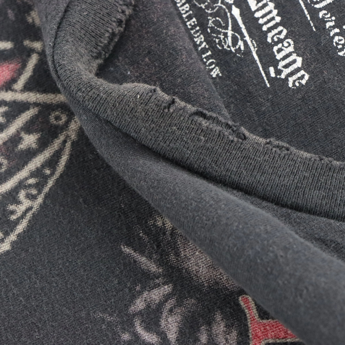 Vintage AFFLICTION Y2K Grim Reaper Grunger USA Made Black & Red T-Shirt (XL)