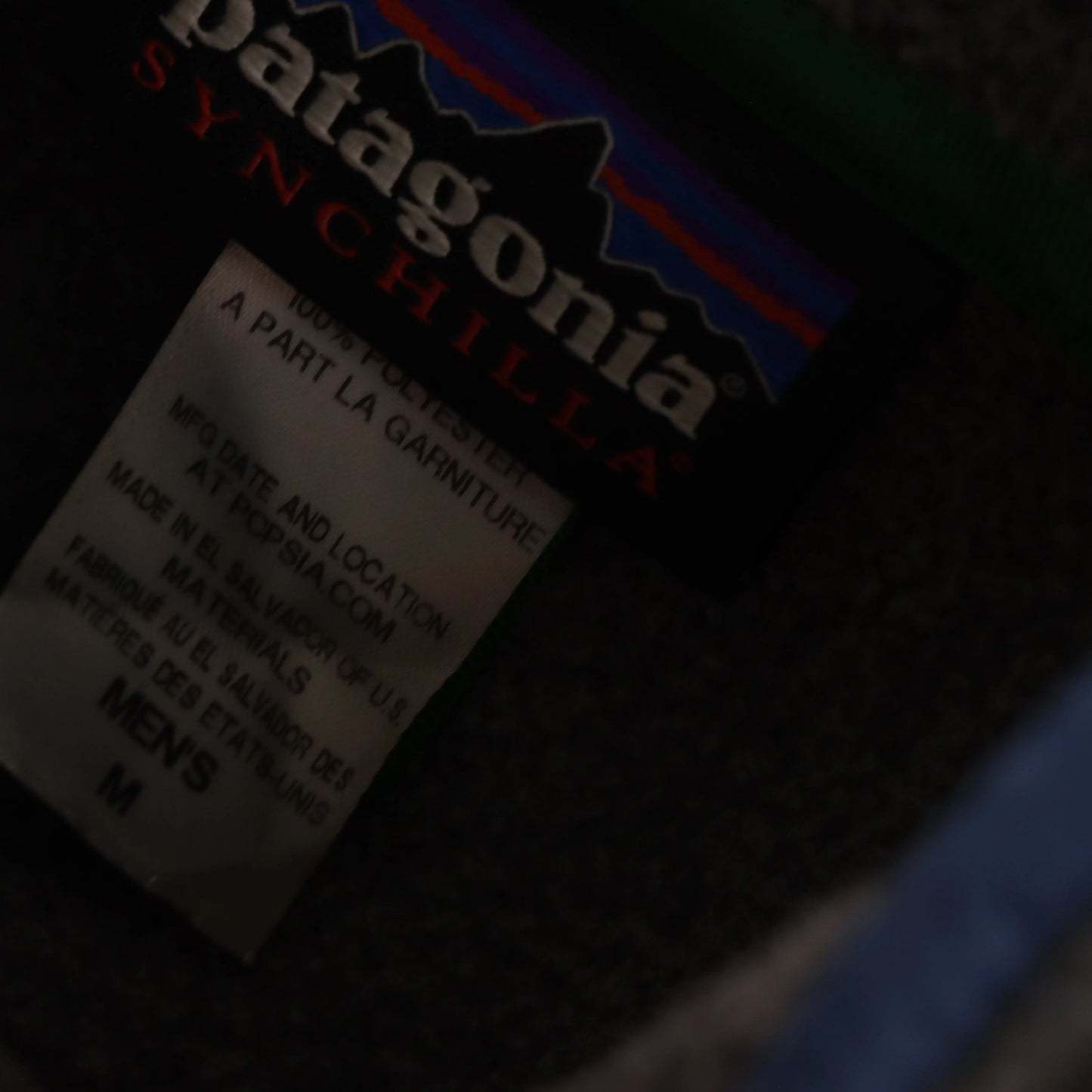 PATAGONIA Zip Up Pocket Grey & Blue Fleece Jacket (M) Vintage Sole Melbourne