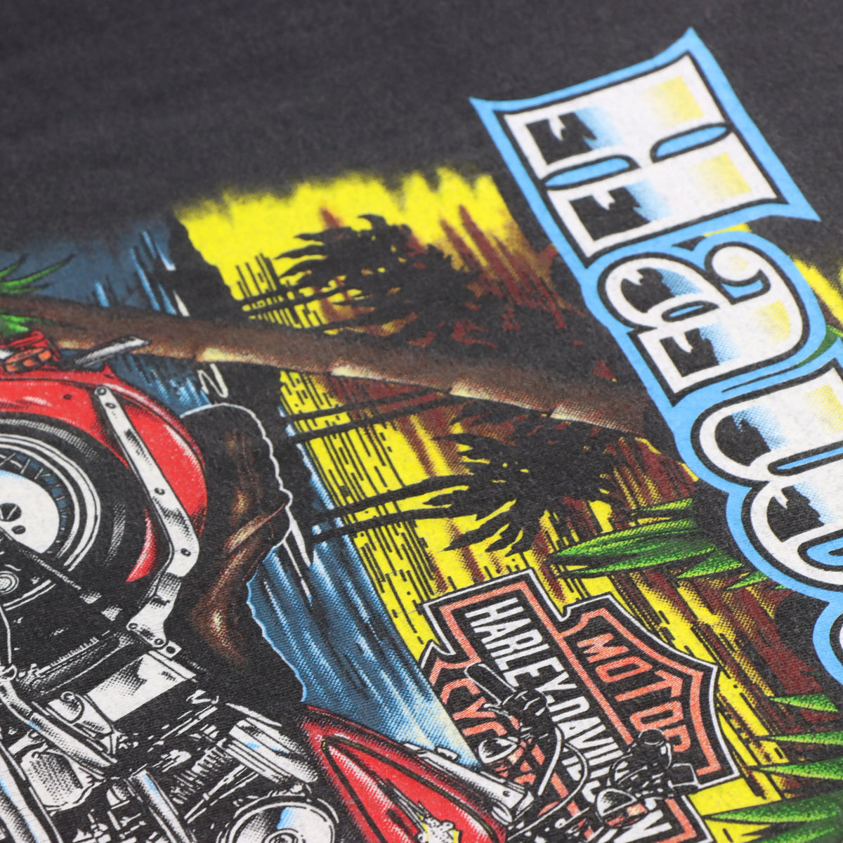 Vintage HARLEY DAVIDSON 1998 Hawaii USA Made Grey Motorcycle T-Shirt (XXL)