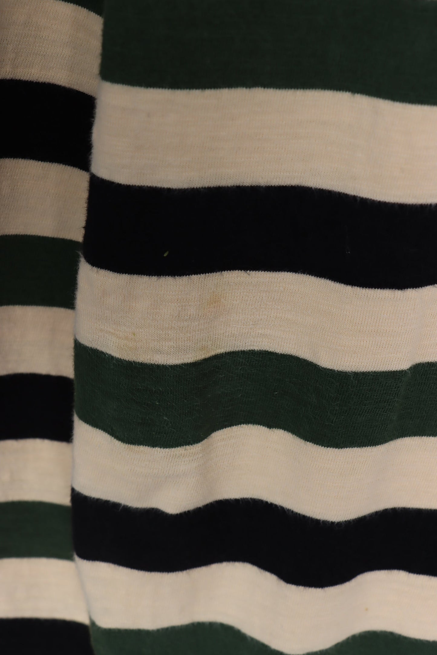 GUESS Embroidered Green Black & Beige Striped Long Sleeve T-Shirt (L-XL)