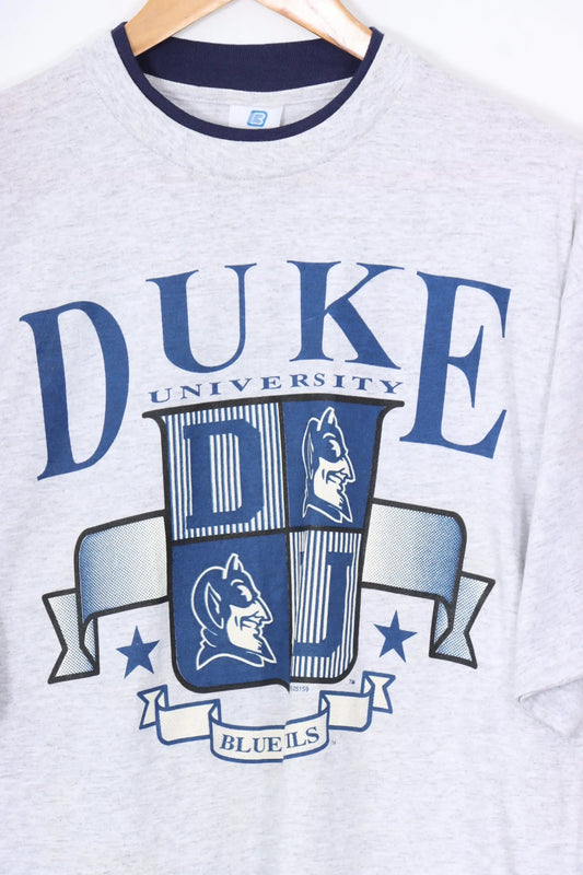DUKE University Blue Devils Crest Double Collar USA College Tee (L) Vintage Sole Melbourne