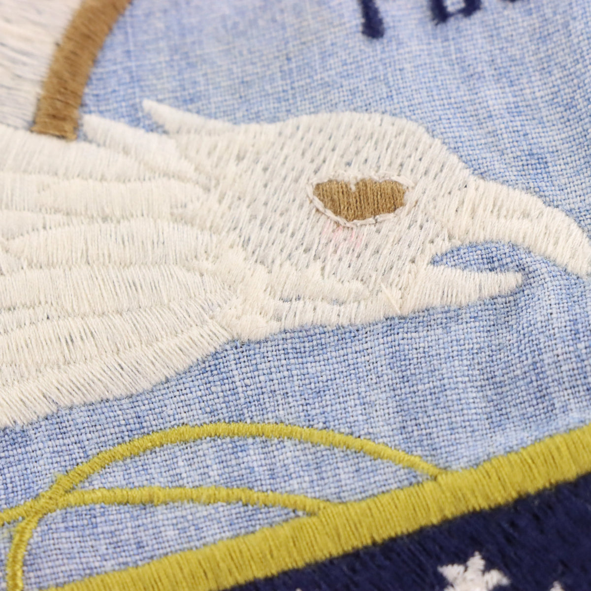 Vintage POLO RALPH LAUREN "Home Of The Brave" Embroidered Eagle New York USA Light Blue Chambray Shirt With Original Tags (XL)