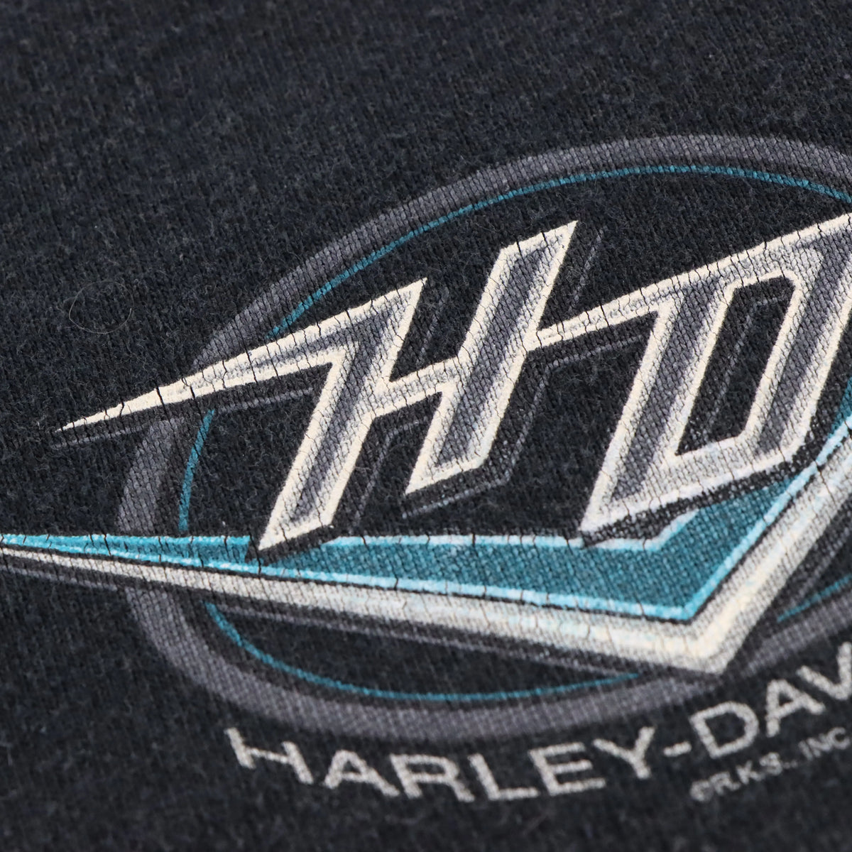 Vintage HARLEY DAVOIDSON Walters Bros Peoria Illinois USA Made 1/4 Button Tee (XL)