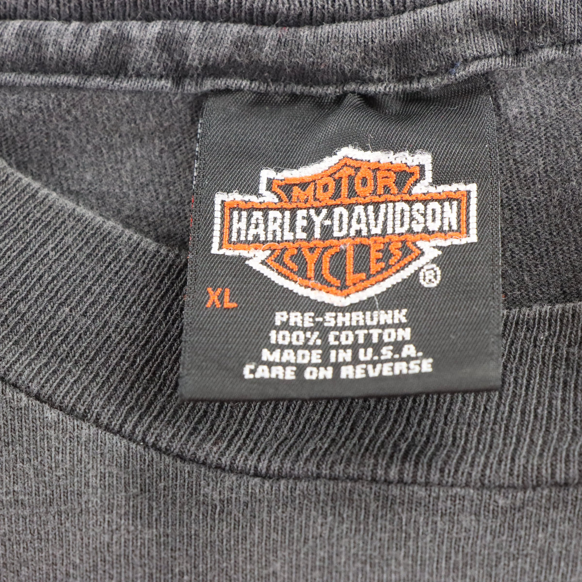 Vintage HARLEY DAVIDSON "Makin' Tracks" Nashville's Harley Dealer USA Made Single Stitch Faded Black Motorcycle Tee (XL)