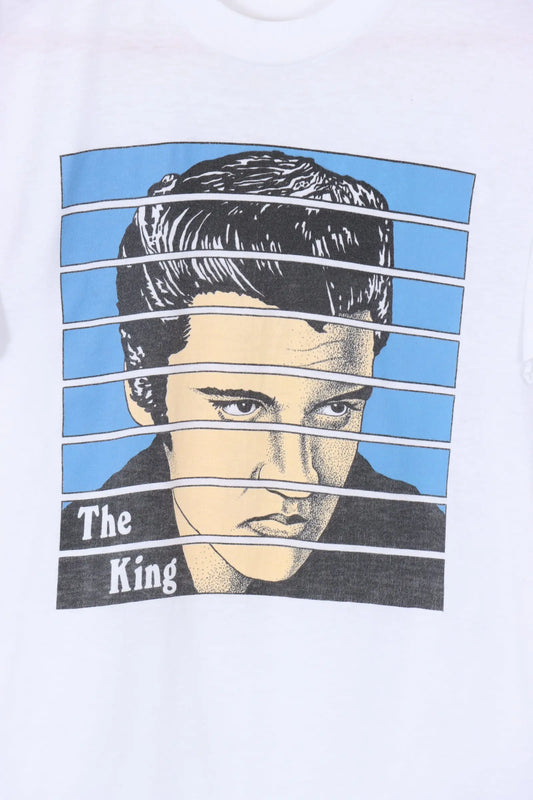 ELVIS PRESLEY 'The King' Art Portrait Music Band Tee (XS-S) Vintage Sole Melbourne