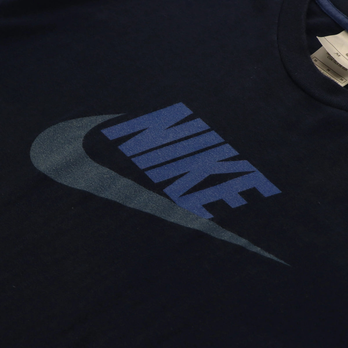 NIKE Y2K Blue Toned Centre Swoosh Logo T-Shirt (M) - Vintage Sole Melbourne