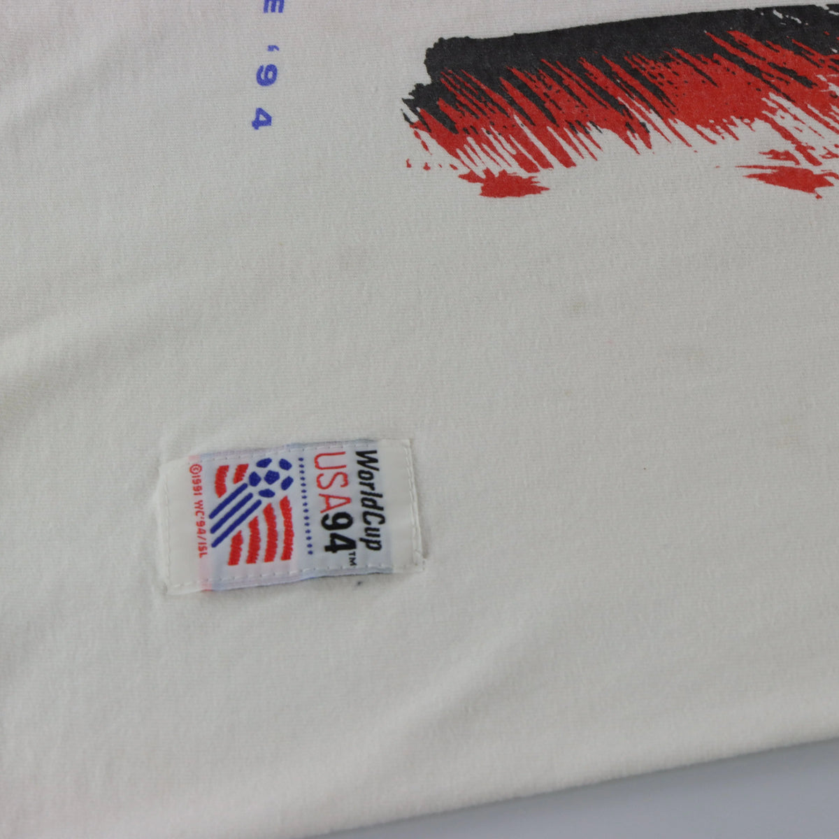 Vintage 1991 ADIDAS Soccer World Cup USA Made 94' White T-Shirt (M)